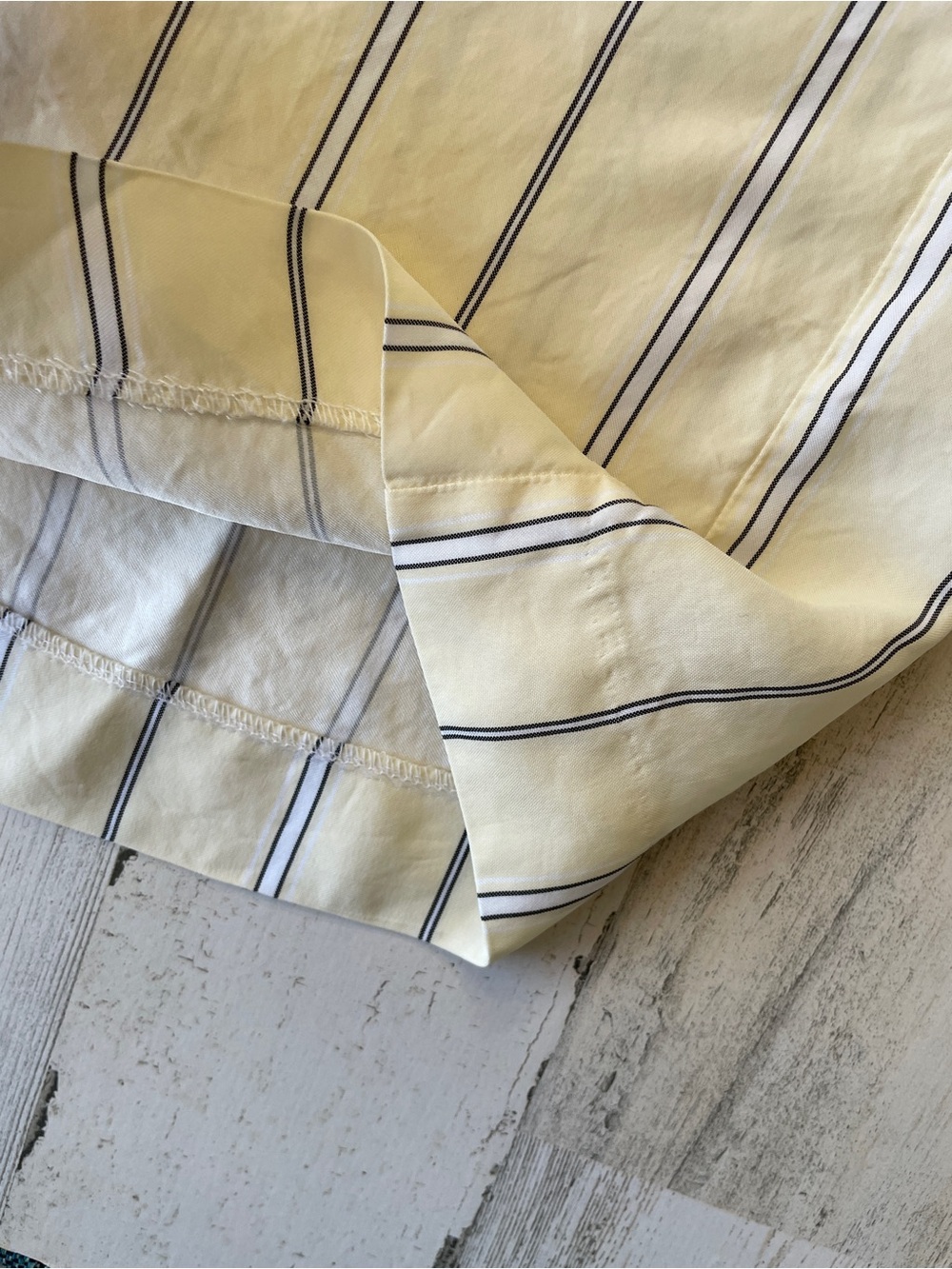 Derek Lam Light Yellow Wide-Leg Pants with Black & White Pinstripes SZ 8 EUC - Picture 9 of 15